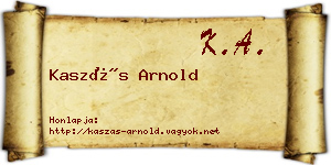 Kaszás Arnold névjegykártya