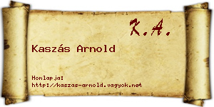 Kaszás Arnold névjegykártya
